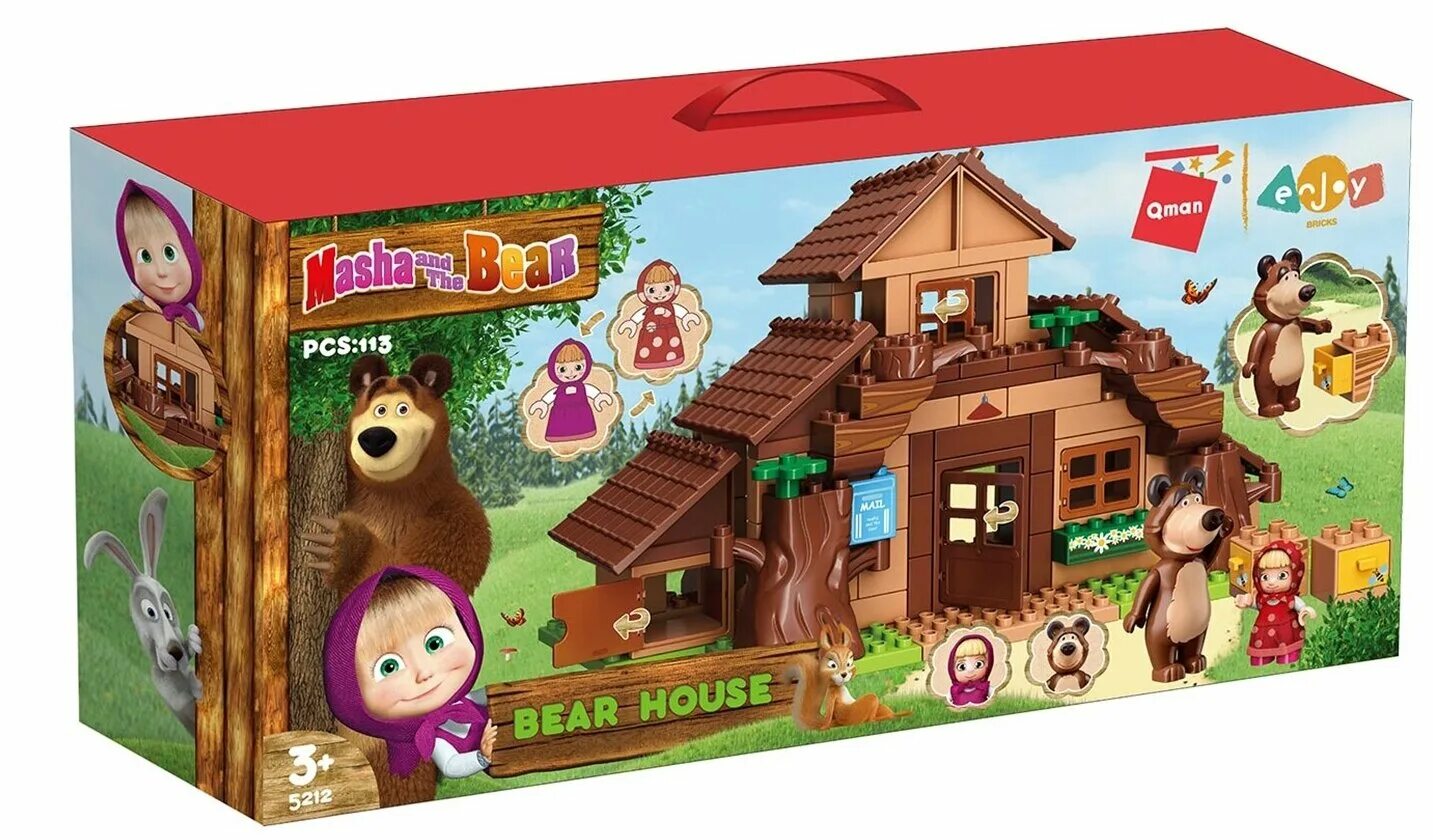 конструктор "маша и медведь" - дом мишки, 162 дет. конструктор маша и медведь. конструктор "маша и медведь" - дом мишки, 162 дет. маша и медведь железная дорога. Qman маша и медведь конструктор.