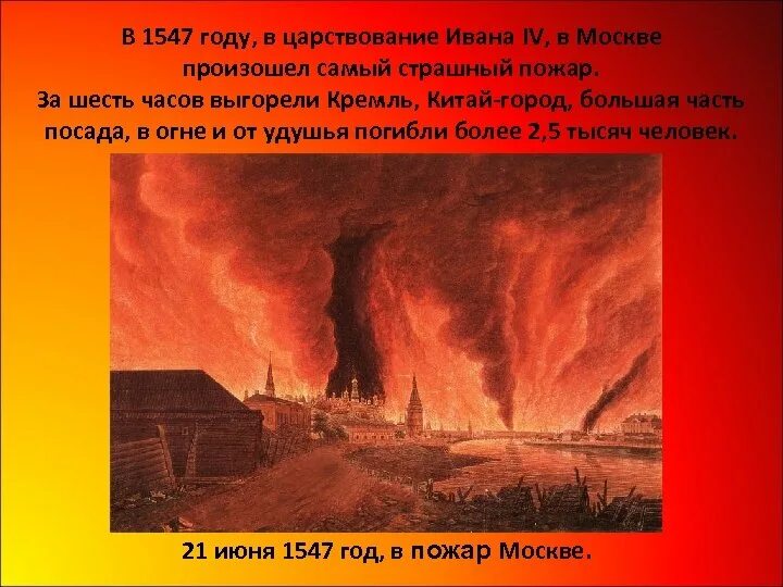 Причины московского пожара. Великий Московский пожар 1547 года. Пожар в Москве при Иване Грозном 1547. 1547 Пожарная Ивана Грозного. 1547 Г пожар в Москве.