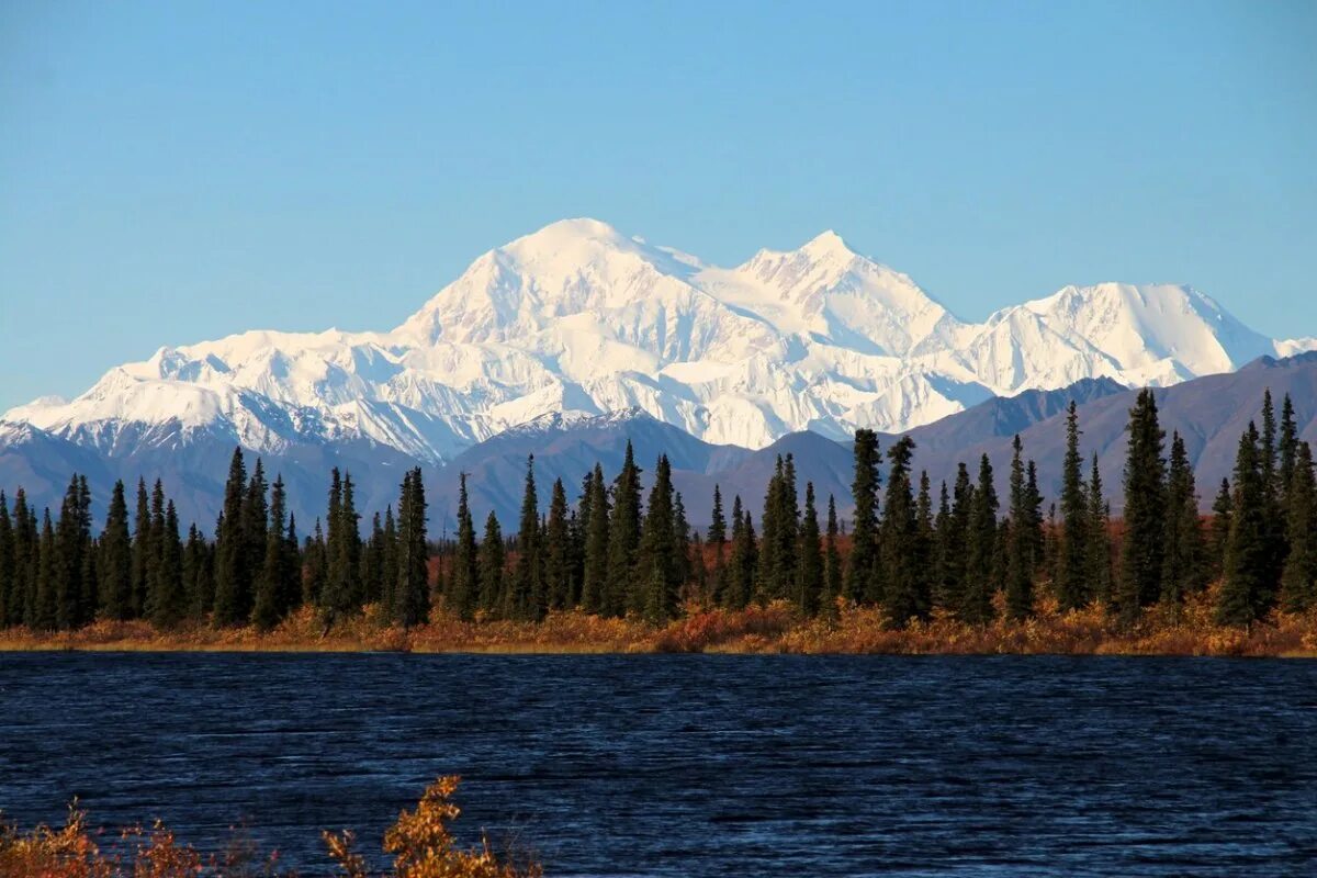 Alyaska. Гора Мак-Кинли (штат Аляска). Аляска гора Денали. Гора Маккинли Аляска. Национальный парк Денали, Аляска, США.