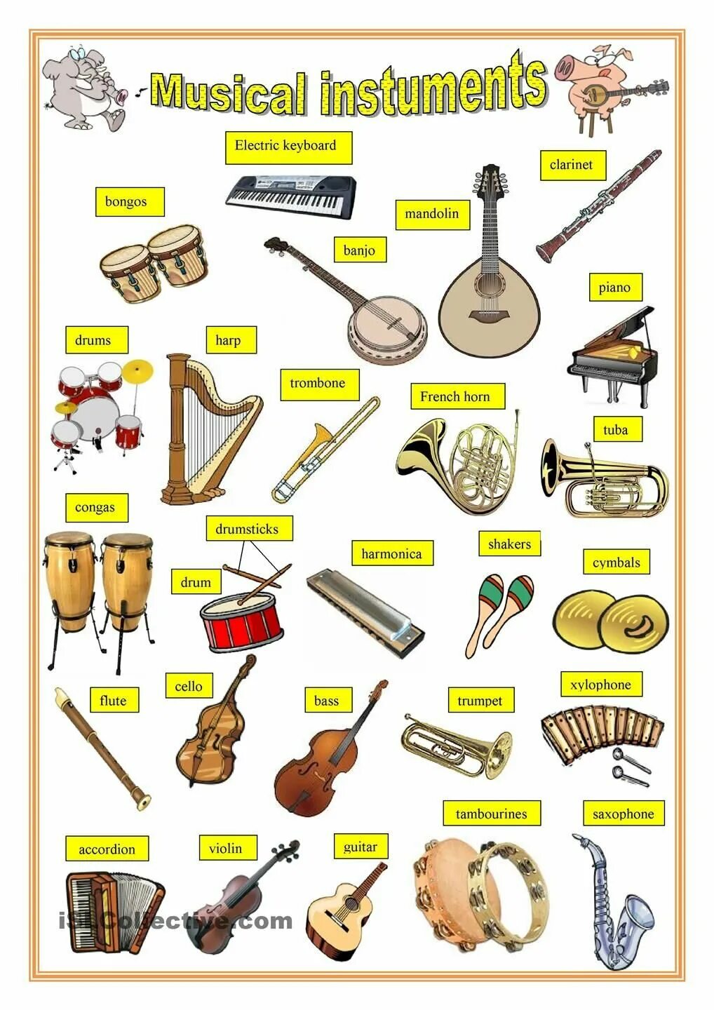 Музыкальные инструменты на английском. Муз инструменты на английском языке. Музыкальные инструменты Vocabulary. Музыкальные инструменты на английском для детей.