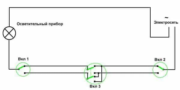 Перекрестный выключатель: назначение и устройство + схема подключения и монтаж -