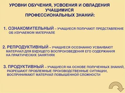 Уровни преподавания