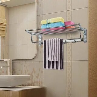 Полка для полотенец с крючками в ванную