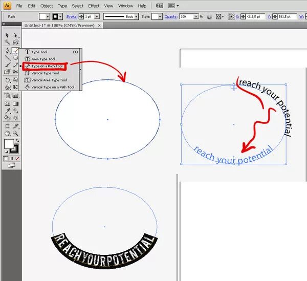 Как сделать текст по кругу в иллюстраторе