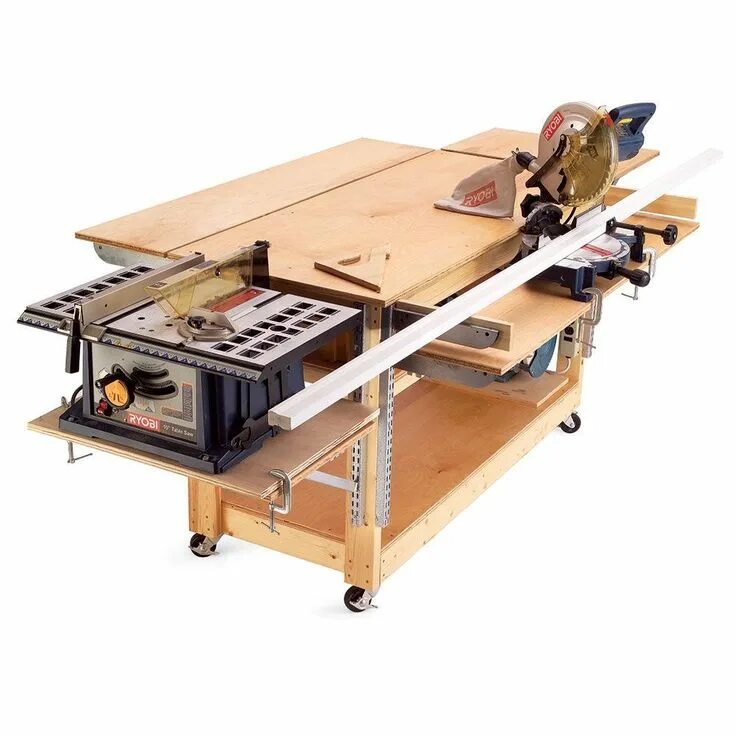 Вертак для распиловочного станка де вольт. Bosch gts 10 j стол для пилы. Верстак с циркуляркой ryobi. Верстак под dewalt 745. Верстак для станка.