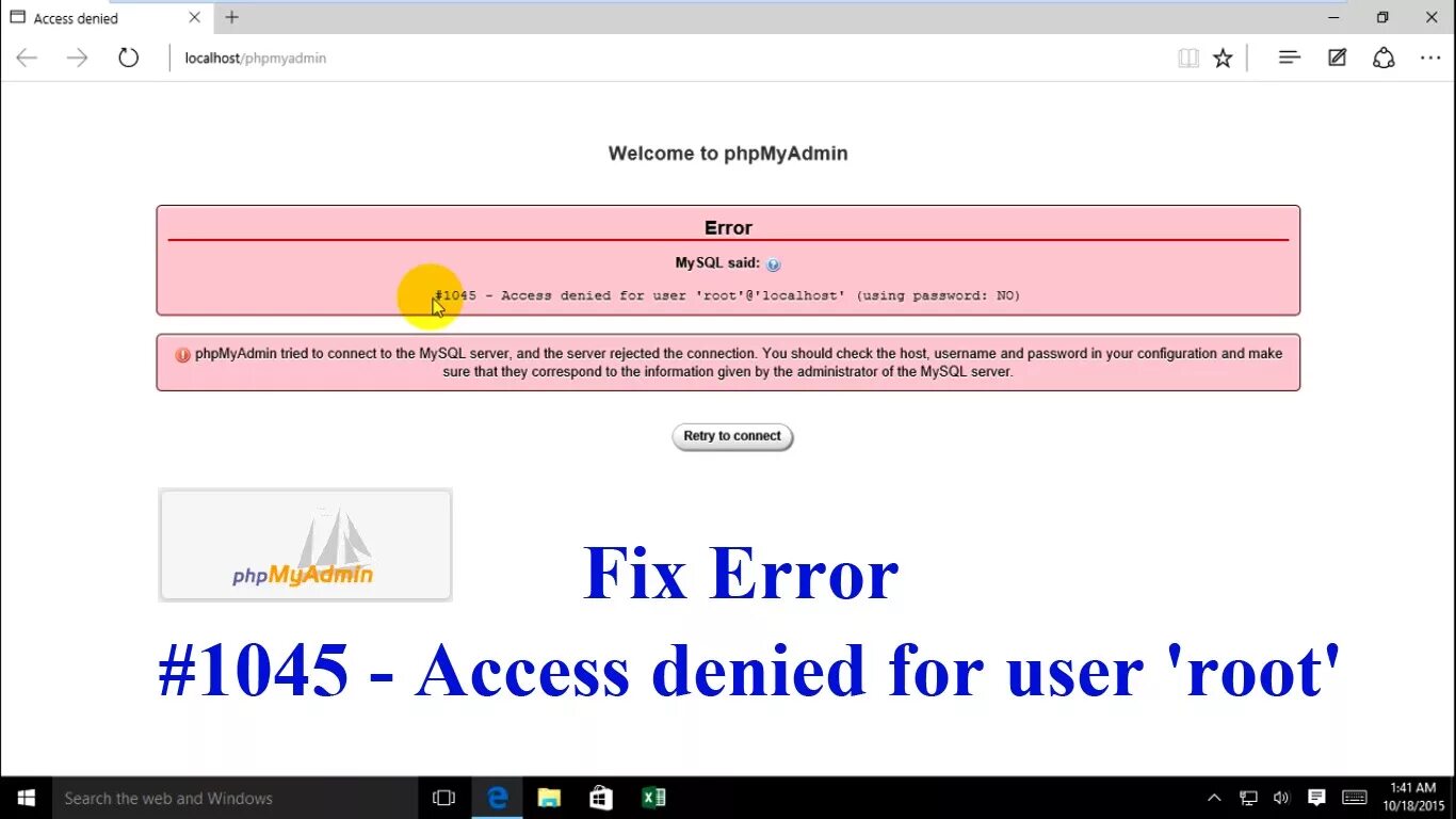 Access denied for user root localhost mysql. Ошибка 1045 mysql. access denied ошибка. access denied for user root localhost using password: no ошибка. error 1045 (28000): access denied for user &#039;root&#039;@&#039;localhost&#039; (using password: yes).