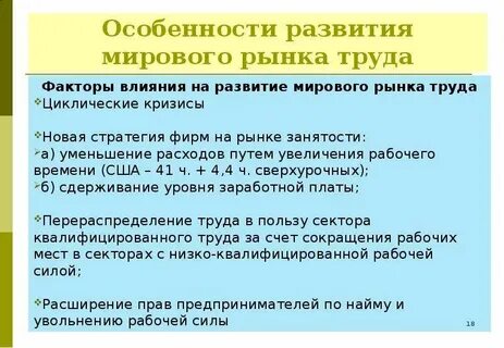 Мировой рынок труда