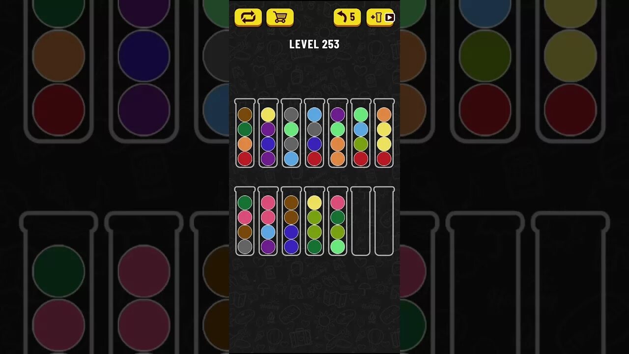 Water sort 107. 107 уровень ball sort puzzle. ball sort puzzle 105 уровень прохождение. balls игра. игра ватер сорт 105 уровень.