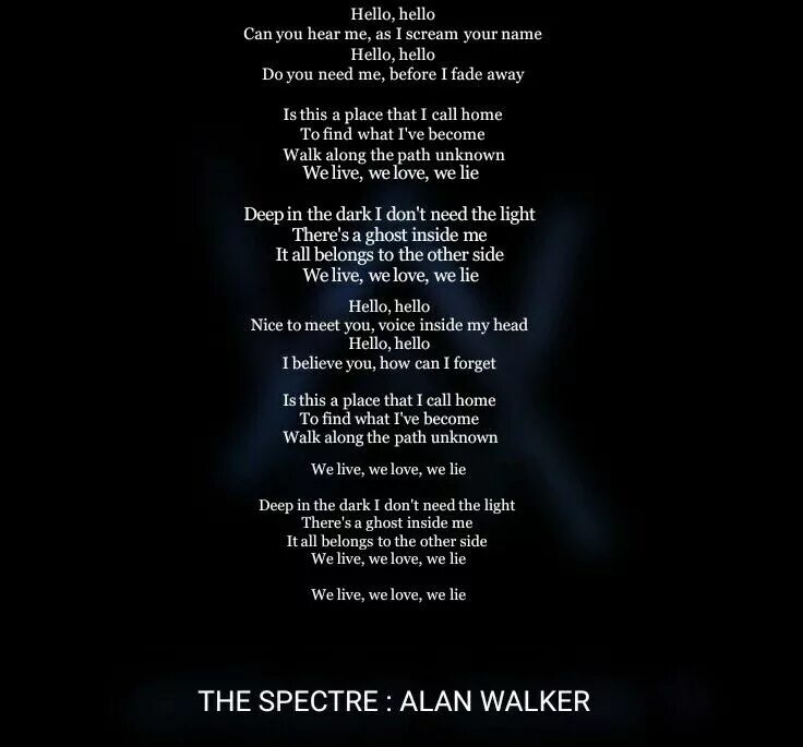 Can you hear me well. Alan Walker the Spectre слова. Текст песни the Spectre alan Walker. Alone alan Walker текст. Текст песни Alone.