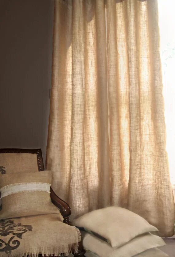 Lined Burlap Curtains Diy Home Design Ideas