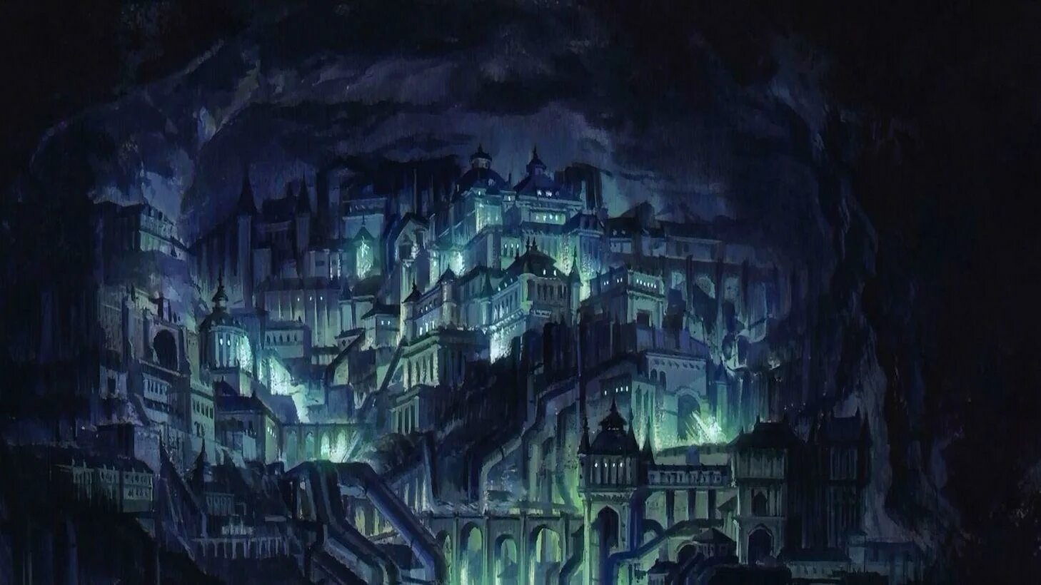 Dark town. Замок Дракулы арт Готика.