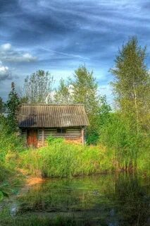Летом деревне баня