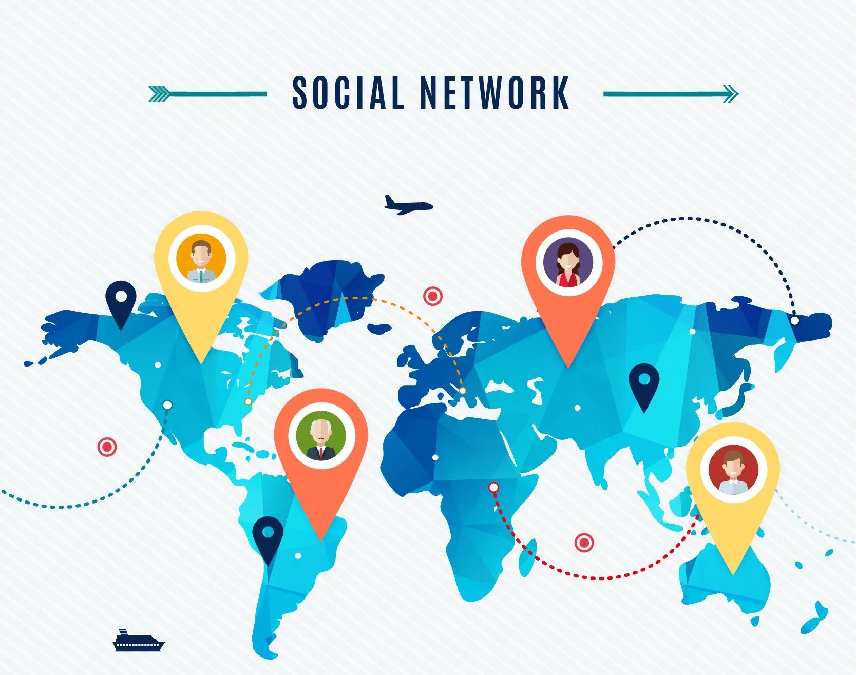 World Map of the social Network. Карта социальных сетей. Social since