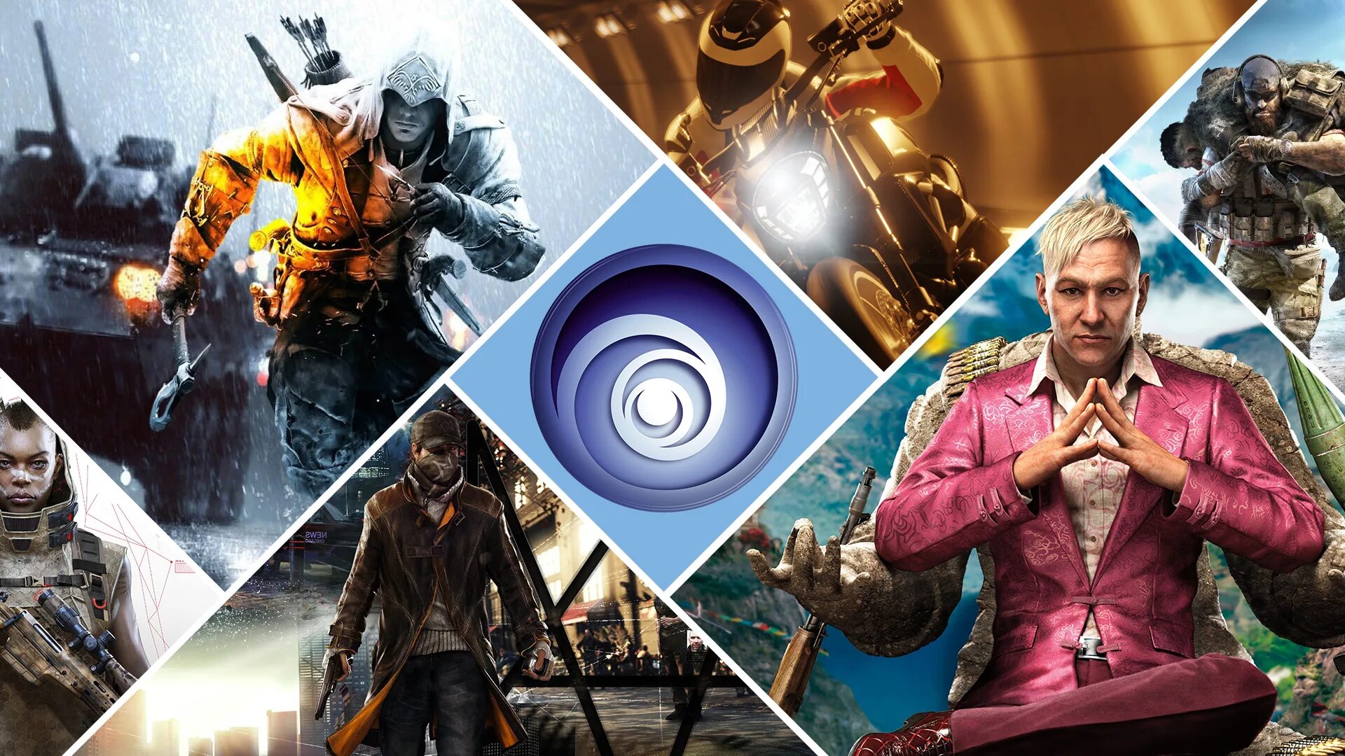 All top games. Игры от Ubisoft. Картинки юбисофт. Компьютерные игры обои. Игры коллаж.