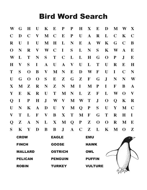 Animals wordsearch