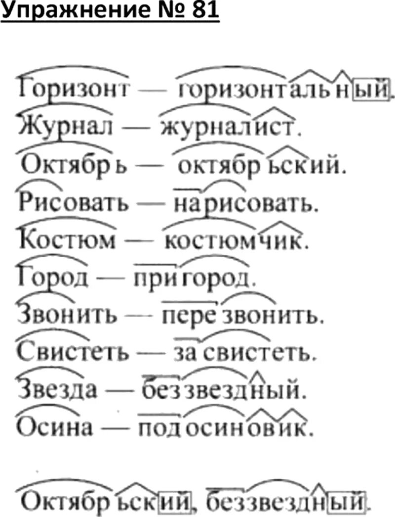 Корень слова Горизонт. Задания по русскому языку 4 класс. Русский язык упражнение 81. Русский язык упражнения 1 класс пособие.