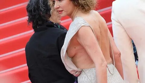 Valeria Golino Showing Her Sideboob in a Revealing Dress While in Public 