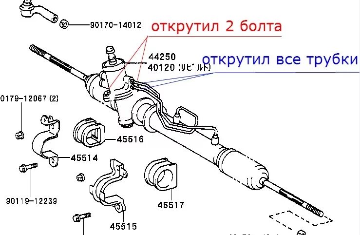 Рулевая рейка тойота спринтер