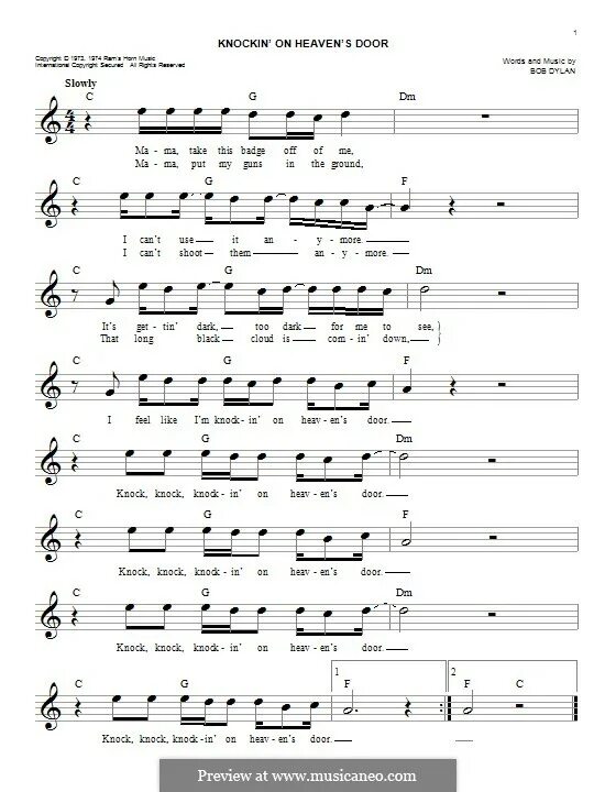 Heaven s песня. Bob Dylan Knockin' on Heaven's Door аккорды. Knocking on Heaven's Door аккорды для гитары. Knocking on Heaven's Door слова. Knocking on Heaven's Door бой.