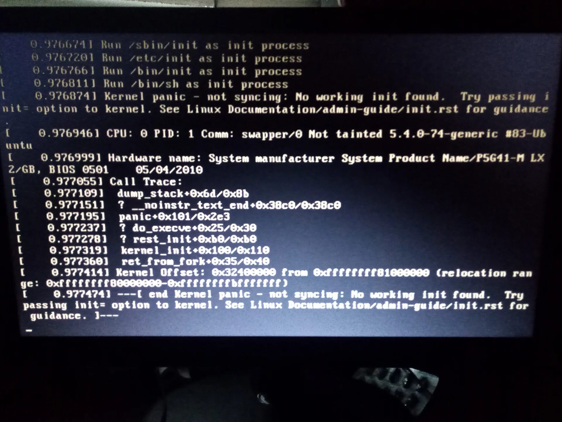 Vfs unable to mount root