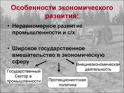 Особенности экономического развития