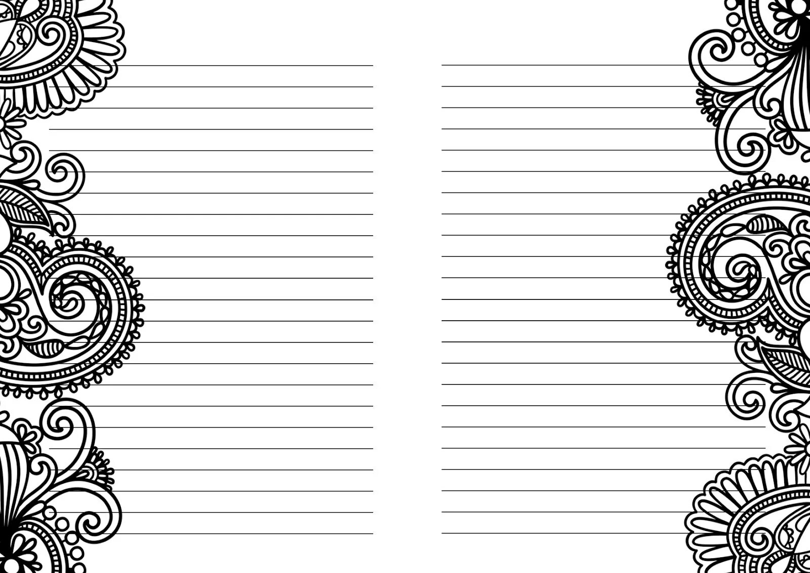Тетрадь красивая распечатать. Лист блокнота. Красивые странички для блокнота. Узоры для блокнота. Красивые листы для блокнота.