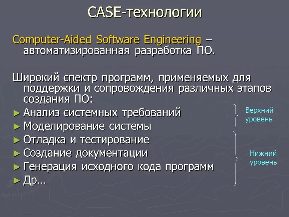 Case -технология программирование. Кейс-технологии как основные средства разработки программных систем. Кейс средства проектирования информационных систем. Кейс средства проектирования информационных систем. Case-технологии.