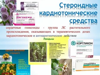 Кардиотонические средства тест