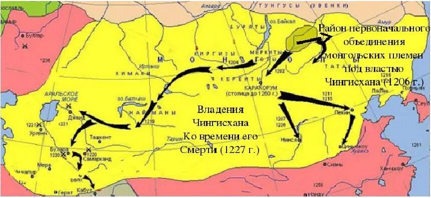 Ближайшая хана. Военные походы Чингисхана карта. Походы Чингисхана 1223. Территория монгольской империи.