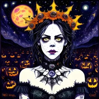 finely detailed eyes, Fairuza Balk as a Halloween Witch with an.