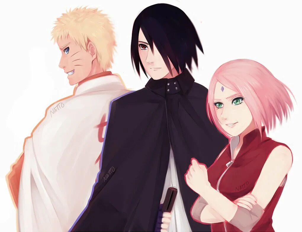 Сакура Хокаге Наруто и Саске. Наруто Саске и Сакура. Naruto Sakura saskin. Харуно Учиха Узумаки.