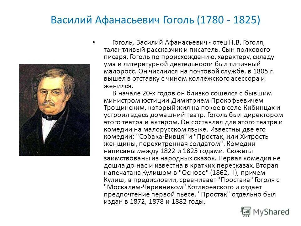 Какой писатель родился 1809