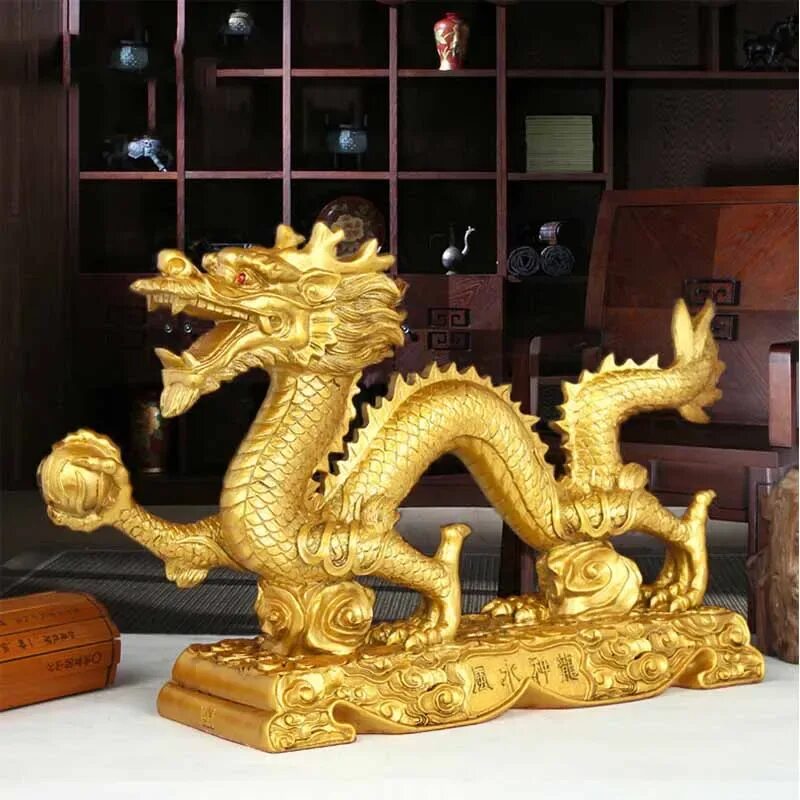 Золотой дракон купить. Статуя золотого дракона Китай. Золотой дракон Фенг. Китайский дракон фэн шуй. DEAGOSTINI китайский дракон.