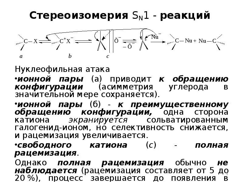 Нуклеофильная атака реакция. Обращение конфигурации sn1. Реакции sn1. Активности в реакциях SN. Нападение реакция