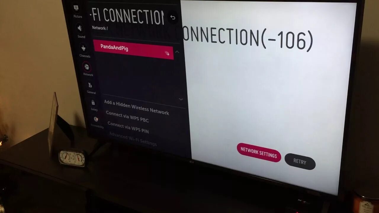 Музыка телевизора lg. Ошибка на телевизоре LG. Ошибка 106 на телевизоре. Код ошибки 106 на телевизоре. Код ошибки -137 на телевизоре LG смарт.