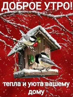 Картинки с добрым утром зимний домик