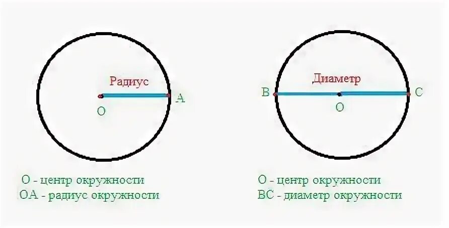 Диаметр окружности с центром 0