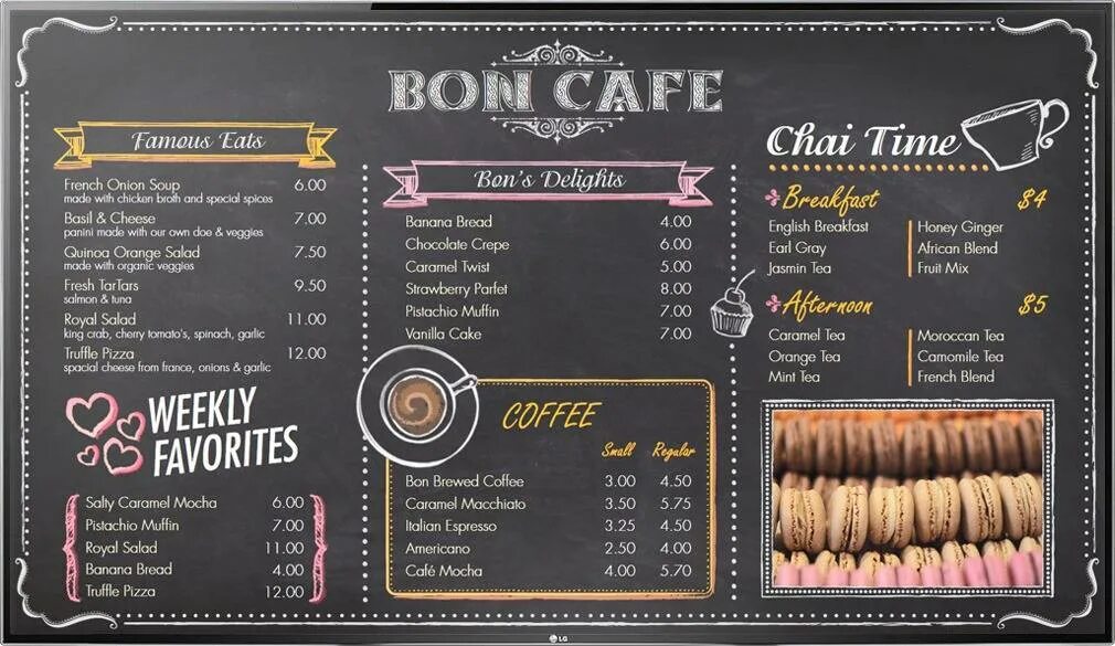 Odetari menu