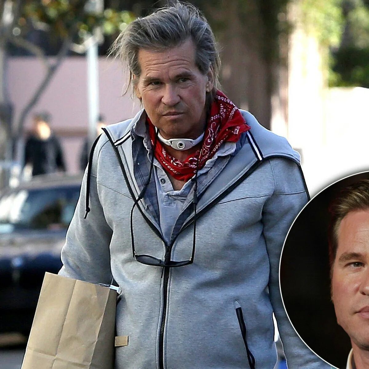 Как сейчас выглядит вэл килмер Val Kilmer spotted with a breathing aid after saying he wasn't in throat cancer