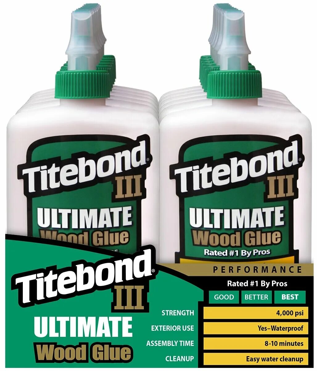 Купить клей тайтбонд. Titebond III Ultimate. Тайтбонд 3 клей для дерева. Titebond клей. "Titebond 3" клей для дерева премиум влагост. Зел.эт. (118мл).