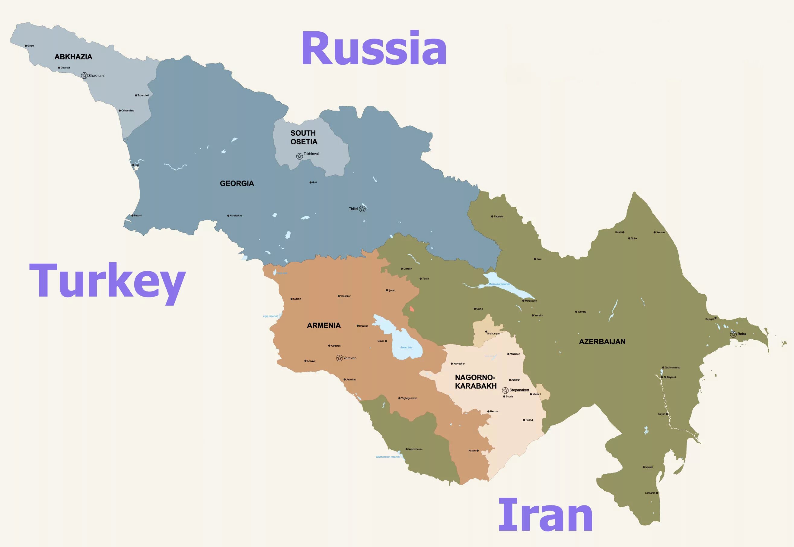 Закавказье ссср. Грузия Армения Азербайджан на карте. Грузия Армения Азербайджан Турция на карте. Политическая карта Грузия Армения Азербайджан. Политическая карта Армении и Азербайджана.