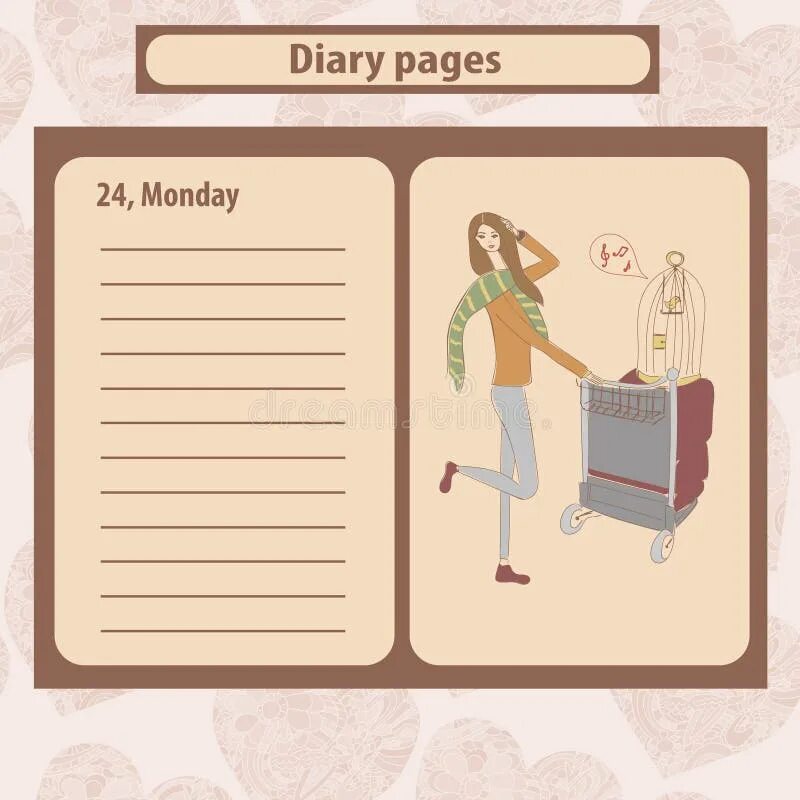 Clean Diary Pages. Diary pages