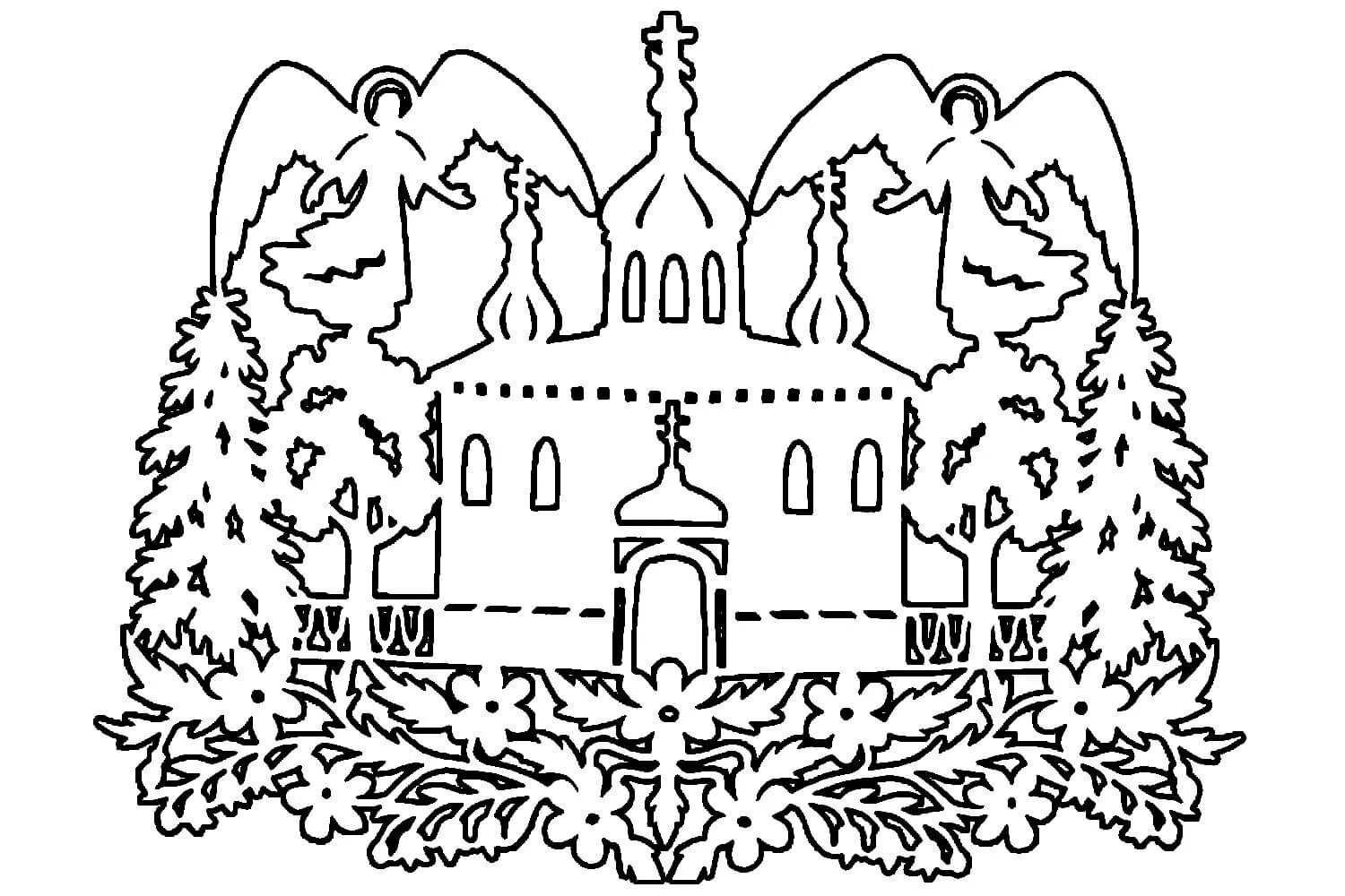 аппликация храм. силуэт собора. пасхальные вырезалки на окна. вытынанка храм. вырезаем храм.