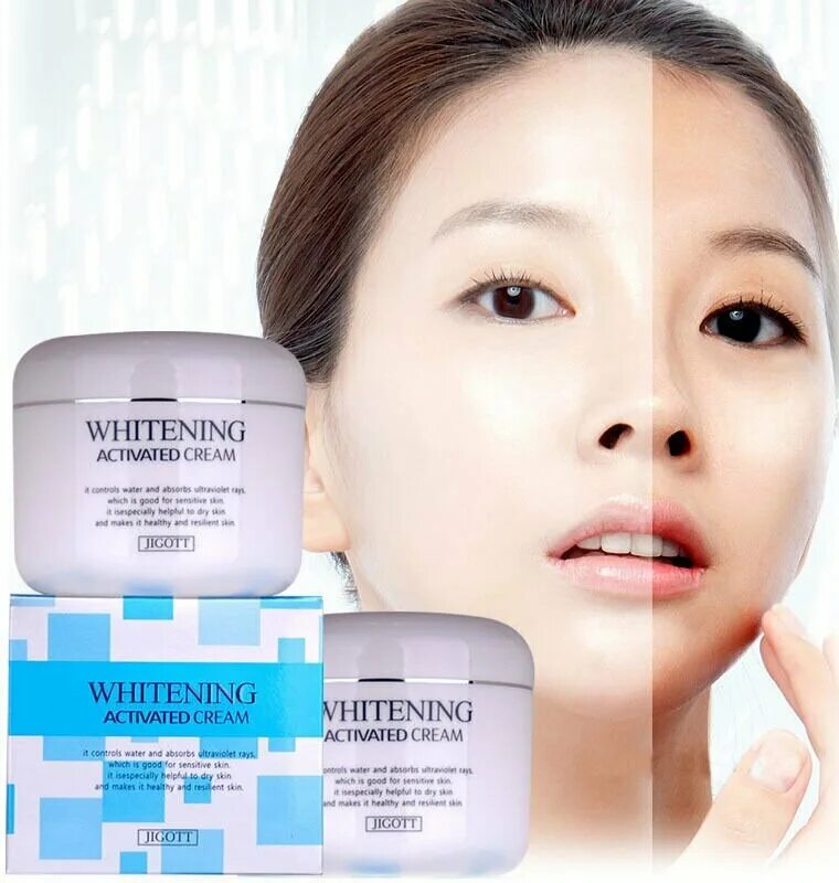 Whitening activated отбеливающий корейский крем. Jigott крем для лица осветляющий. Lightening Cream Whitening activated Cream. Корейская косметика крем для лица. Эффективные отбеливающие кремы