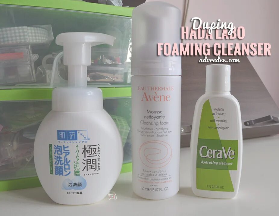 Lalarecipe yuzu self foaming 3in1 cleanser. Cerave hydrating foaming oil cleanser , huile lavante moussante.