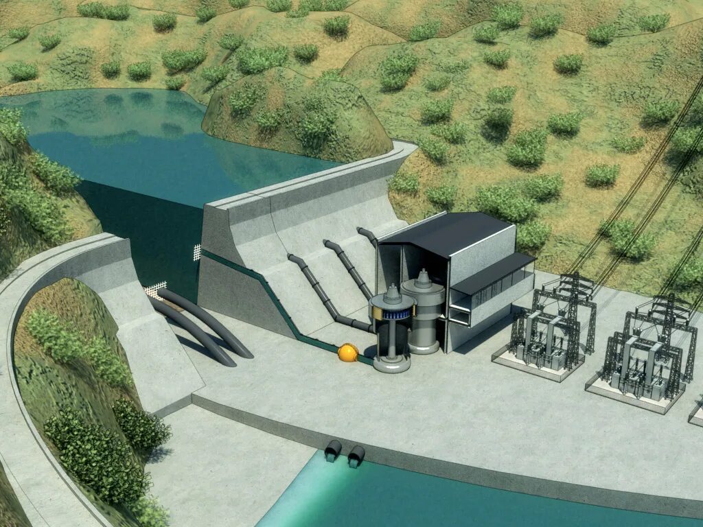 Power plant 3. Hydroelectric Power Plant. Мини ГЭС/Mini Hydro Power Plant. Hydroelectric Power Plant Набережные. Hydroelectric Power Plant 3d model.