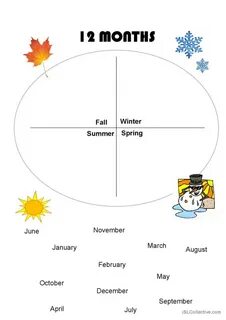 Students have to fill in all the months in a circle that symbolizes the yea...