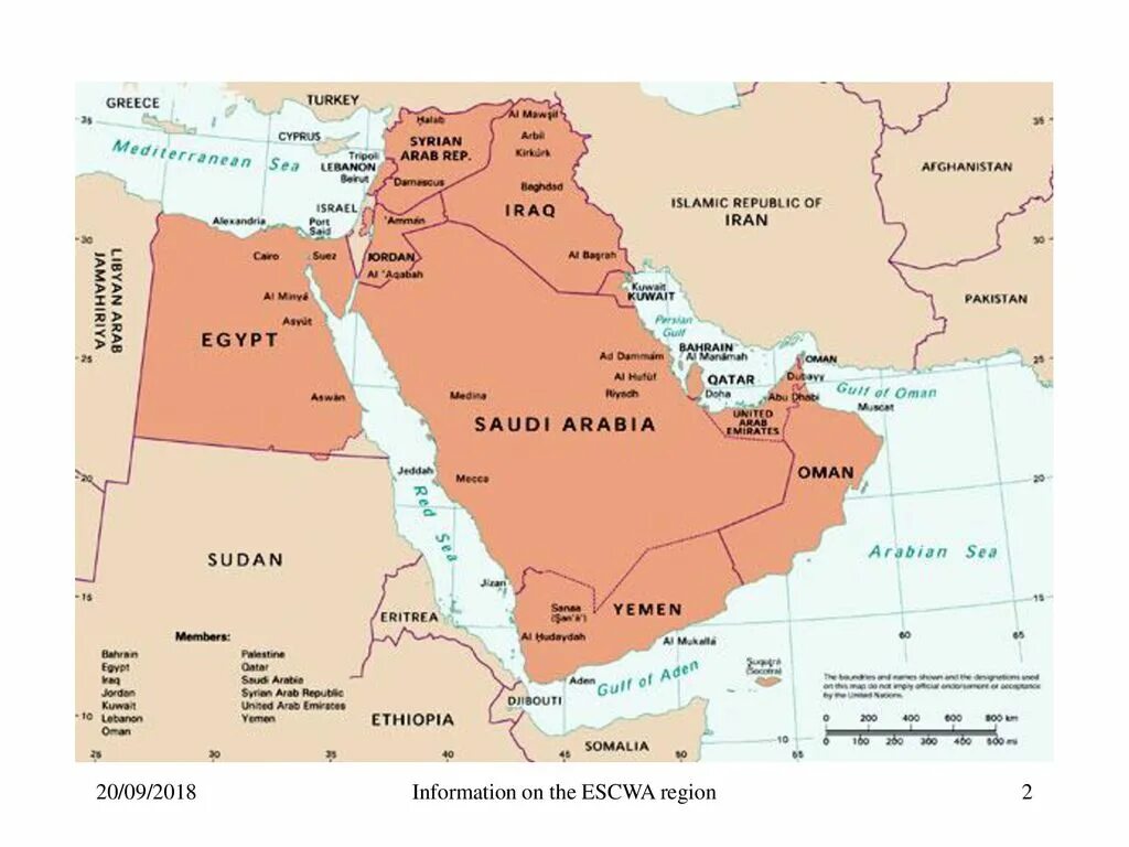 Арабские государства на карте