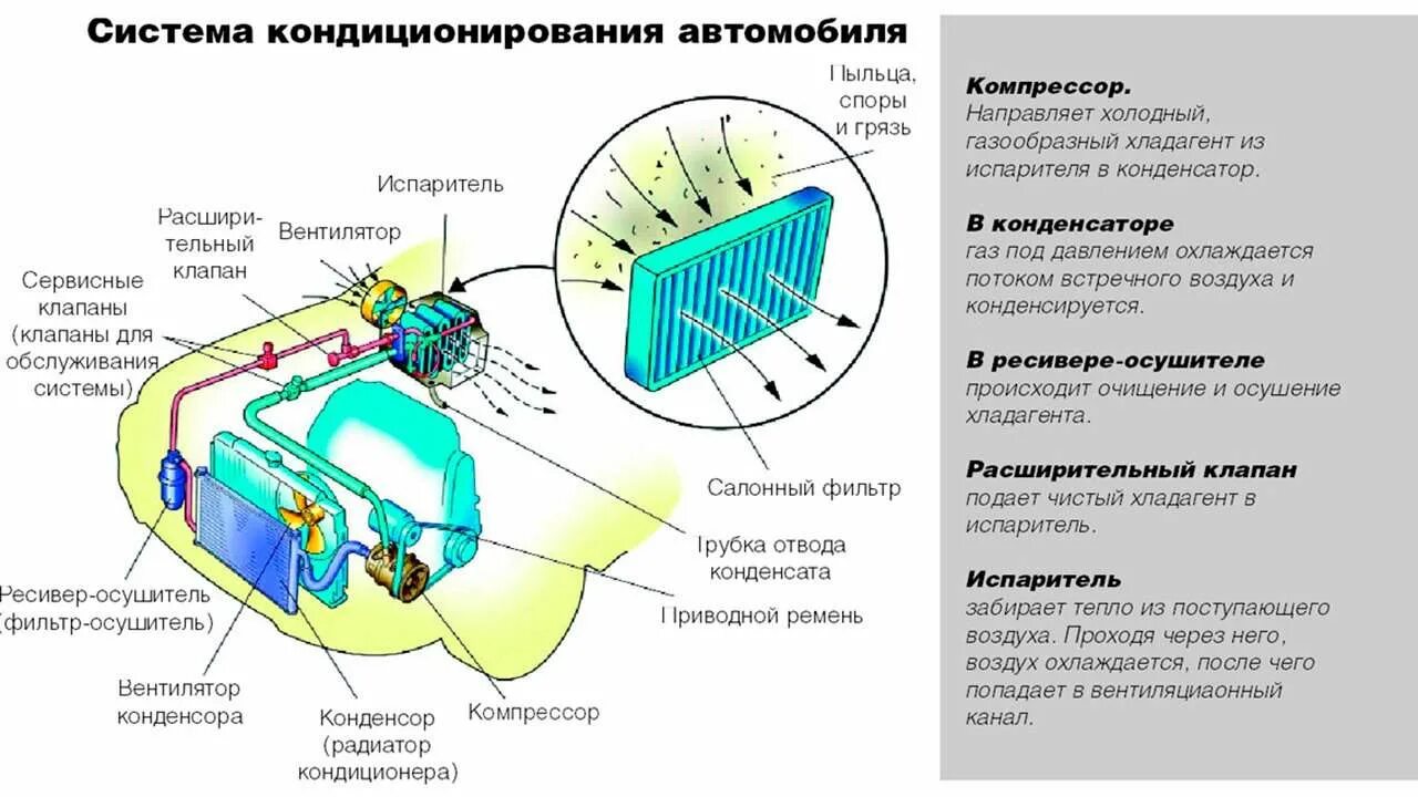 Работа кондиционера в автомобиле. Состав системы кондиционирования автомобиля. Система кондиционирования воздуха в авто схема. Схема работы системы кондиционирования автомобиля. Схема автомобильного кондиционера.