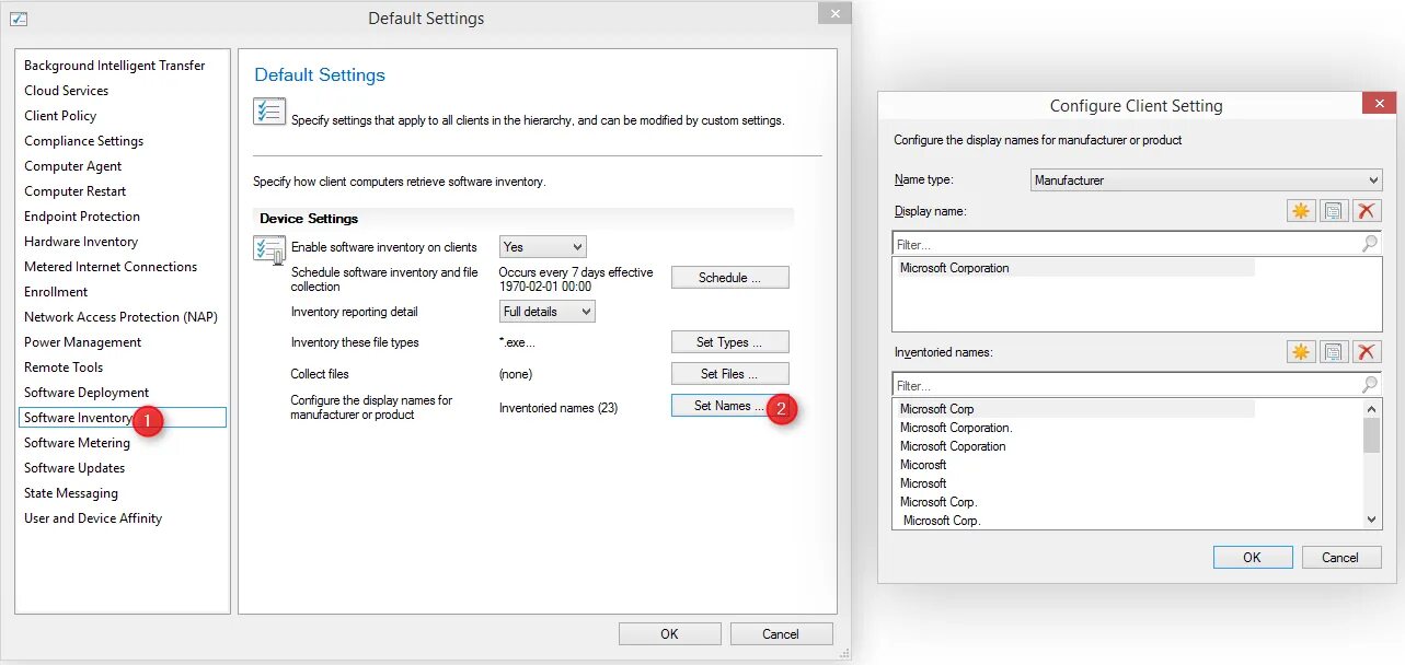 Default preset. Default settings. расширение software installation. sccm asset intelligence report. sccm software center.